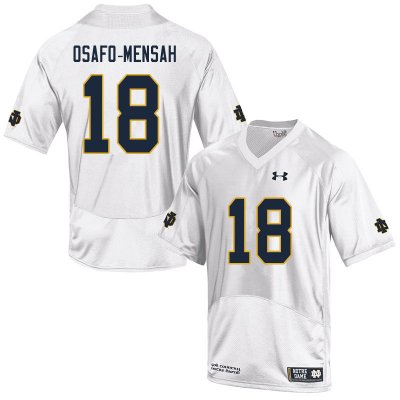 Notre Dame Fighting Irish Men's Nana Osafo-Mensah #18 White Under Armour Authentic Stitched College NCAA Football Jersey BLU1499IL